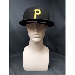 New Era 59Fifty Men's Fitted Pittsburgh Pirates Hat Size 7 1/2 Black NEW!